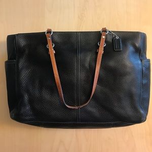 Authentic vintage Coach baby bag in black.